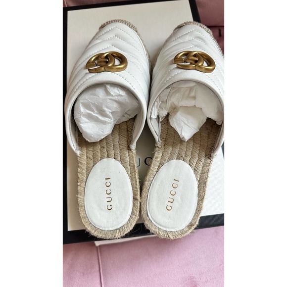 Gucci GG Marmont Matelasse White Espadrilles - Picture 4 of 16